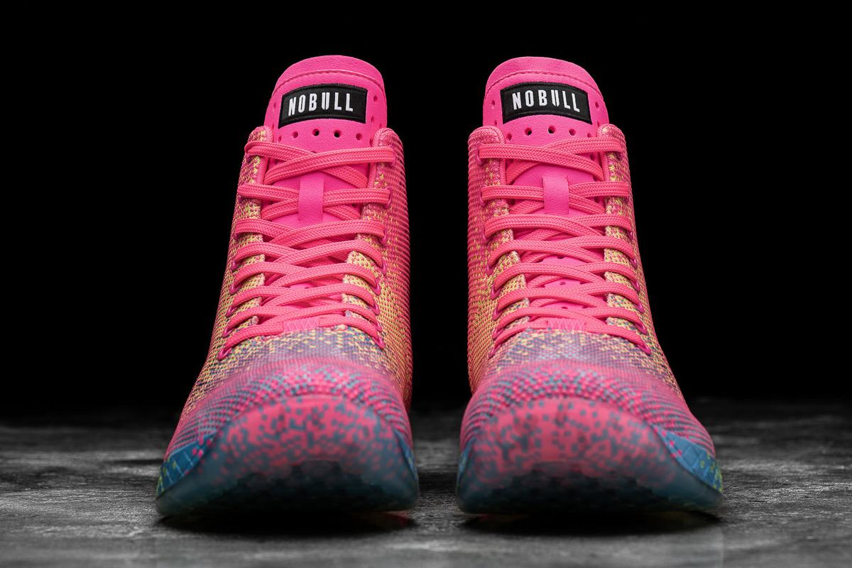 Nobull High-Top Neon Men's Trainers Pink | Australia (BQ9234)